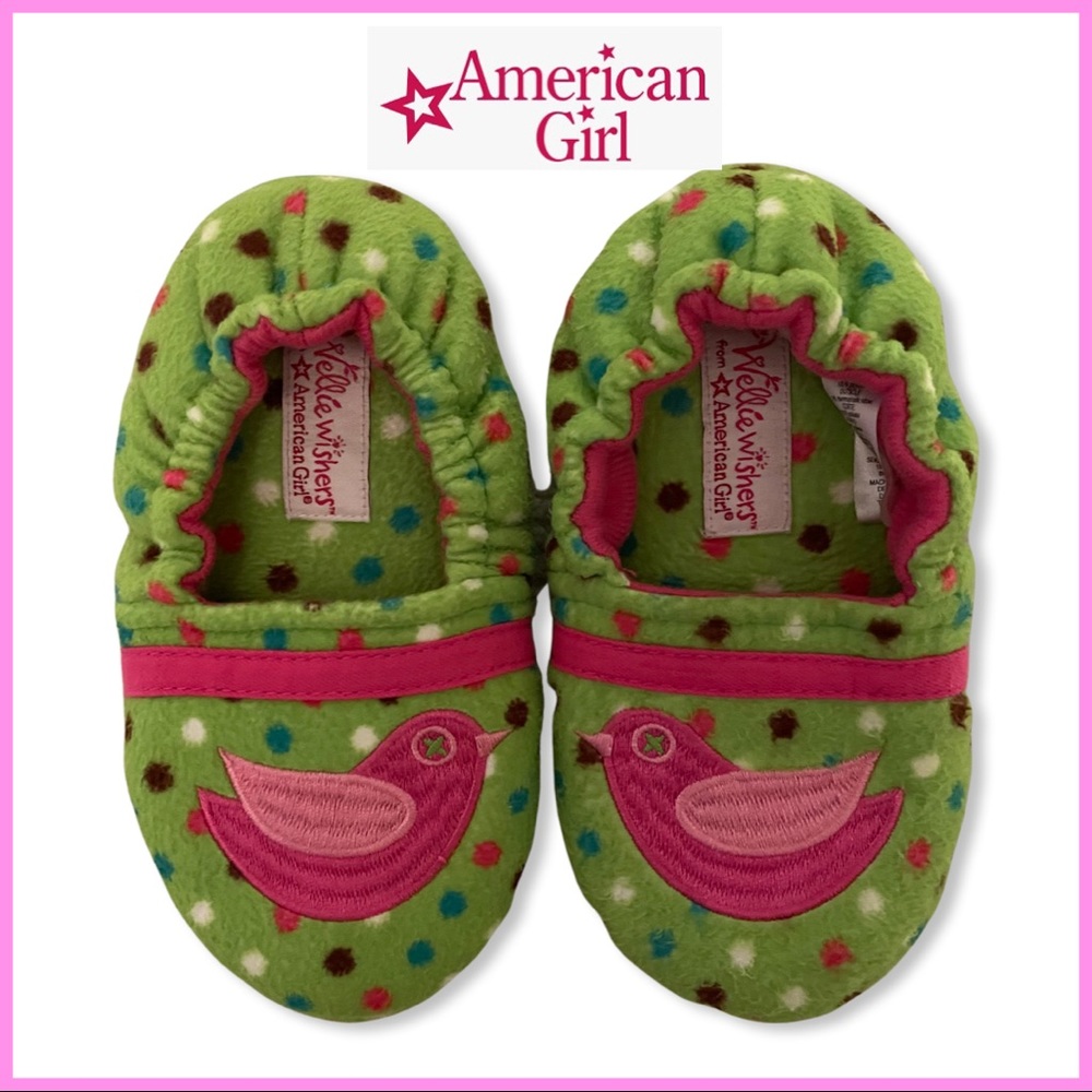 American Girl Slippers ~ Toddler / Little Girls Pink Green Size 9-11